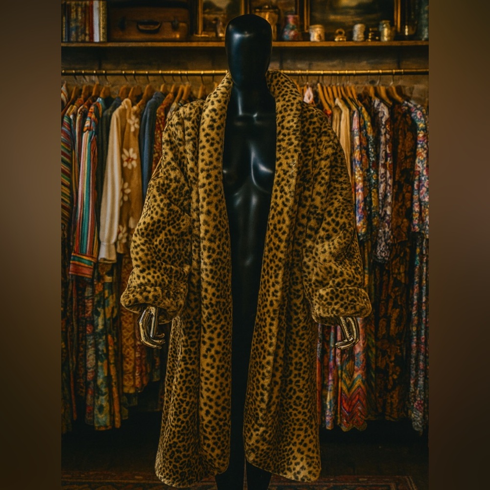 Leopard Print Faux Fur Coat